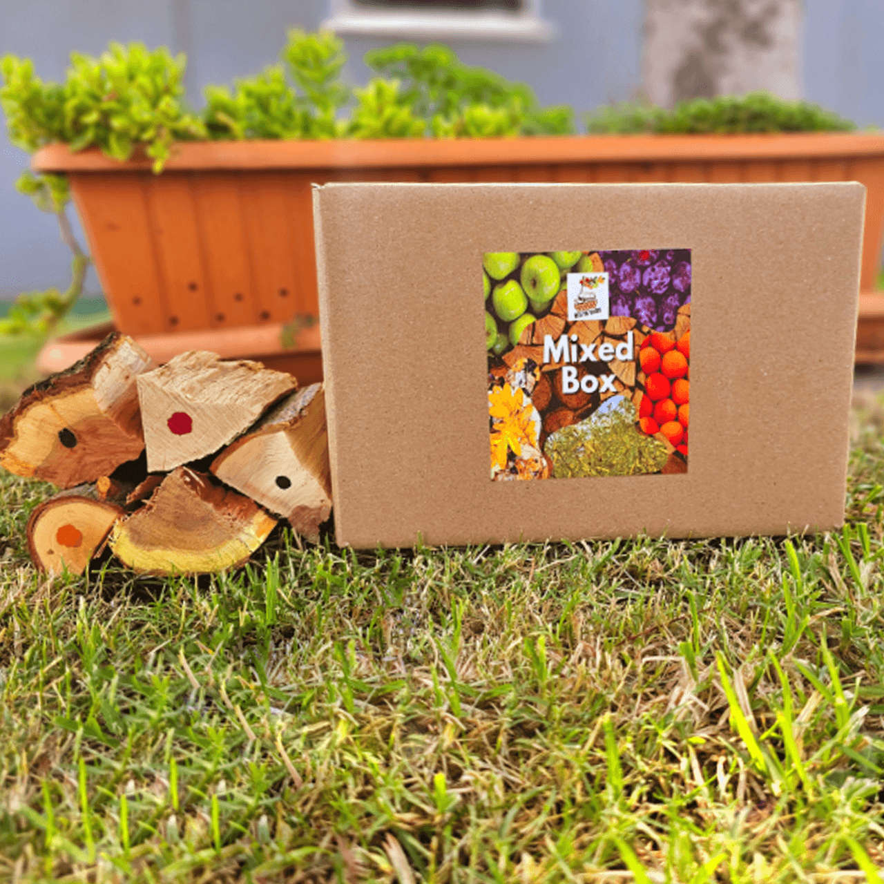 Variety Pack of mixed smoking wood chunks marked for conveneince accompanied by various flavours perfect for testing or mutiple cooks in Cape Town